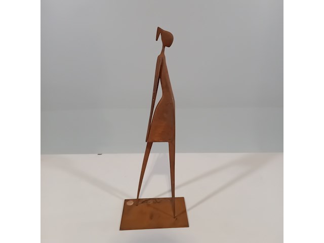 Bronzen sculptuur, jean van der pol, wandelend meisje - afbeelding 6 van  7