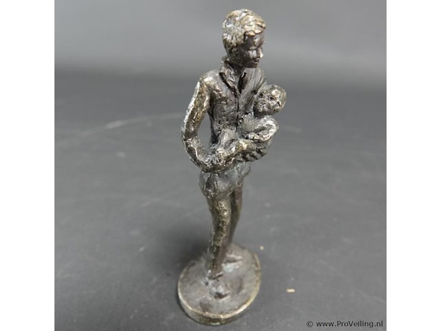 Bronzen vader met kind - afbeelding 2 van  5