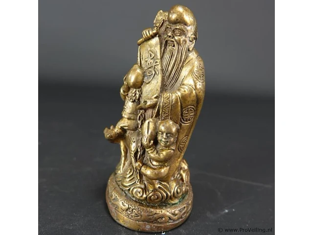 Bronzen vergulde chinese wijsgeer - afbeelding 2 van  5
