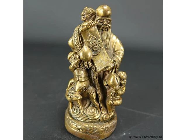 Bronzen vergulde chinese wijsgeer - afbeelding 3 van  5