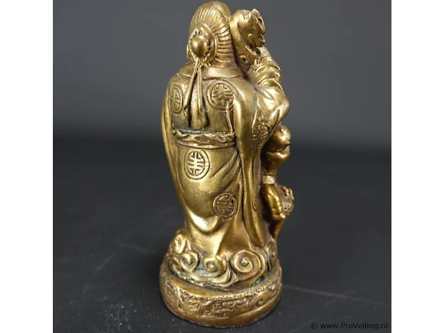Bronzen vergulde chinese wijsgeer - afbeelding 4 van  5