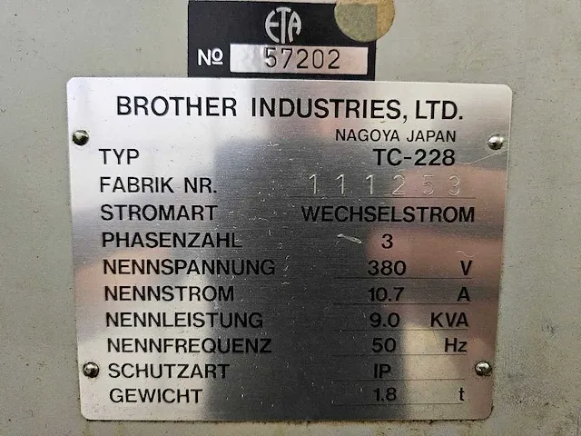 Brother - tc 228 - cnc freesmachine - 1994 - afbeelding 2 van  13