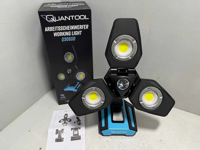 Brüder mannesmann q30600 | zware quantool led werklamp - krachtige lithium accu - dimbaar 500-3500 lm - ip54 - volledig draaibaar - afbeelding 1 van  2