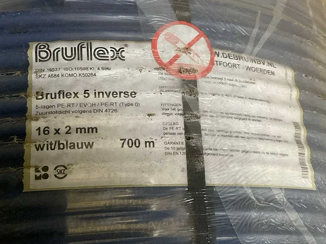 Bruflex 5 inverse vloerverwarmingsslang (700m) - afbeelding 3 van  6