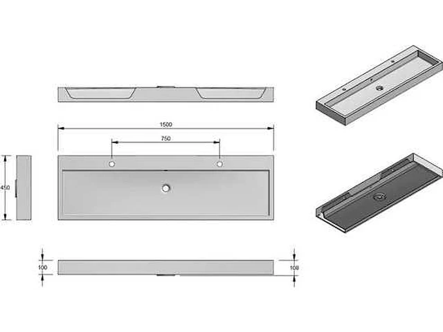 Bruynzeel box wastafel 150x45 - afbeelding 3 van  5