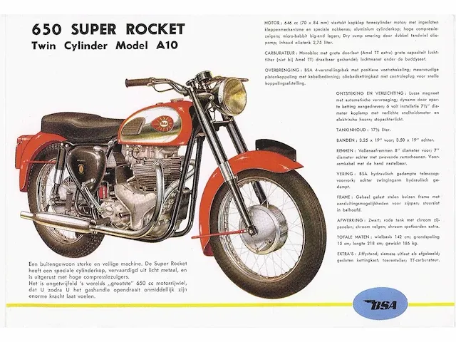 Bsa - a10 sr - super rocket - motor - afbeelding 11 van  18