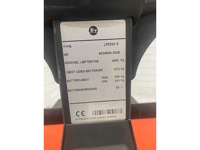 Bt - 2008 - lpe240 - elektrische palletwagen - afbeelding 10 van  10