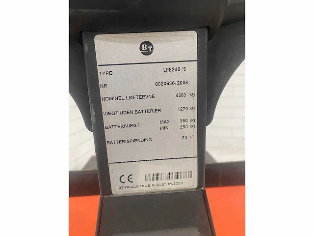 Bt - 2008 - lpe240 - elektrische palletwagen - afbeelding 9 van  10