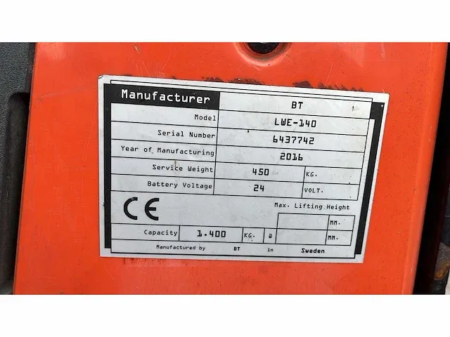 Bt - lwe140 - electric pallet trucks - 2016 - afbeelding 5 van  5
