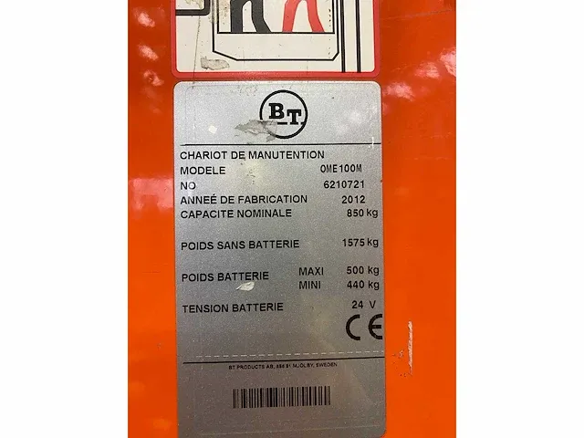 Bt - ome100m - orderpicker - 2012 - afbeelding 15 van  15