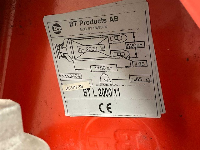 Bt hand hydraulische palletwagen - afbeelding 6 van  7