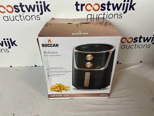 Buccan – 5 liter – hetelucht friteuse - rose gold/zwart - afbeelding 2 van  3