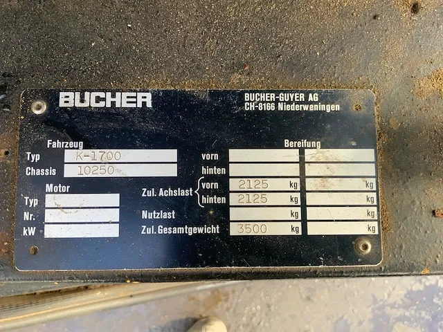 Bucher city cat k-1700 veegmachine - afbeelding 11 van  21
