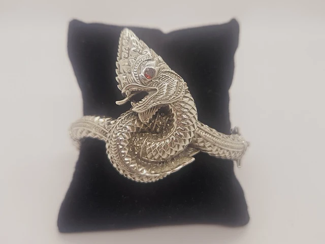 Buddha dragon - puur zilveren armband .925 zilver - afbeelding 1 van  8