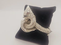 Buddha dragon - puur zilveren armband .925 zilver - afbeelding 3 van  8