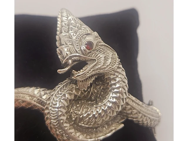 Buddha dragon - puur zilveren armband .925 zilver - afbeelding 5 van  8