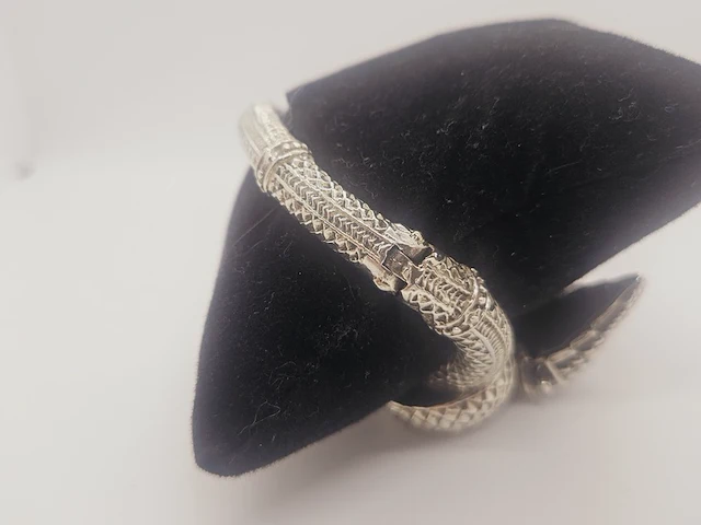 Buddha dragon - puur zilveren armband .925 zilver - afbeelding 7 van  8