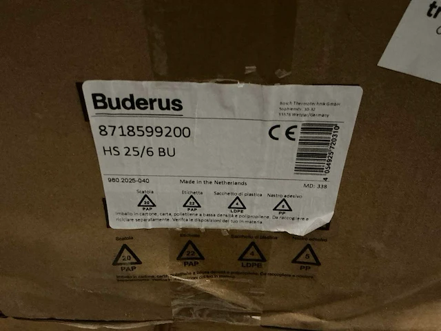 Buderus hs 25/6 bu pompgroepunit - afbeelding 2 van  2