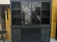 Buffetkast mangohout 160x45x200cm, sanderz, zwart, 2025