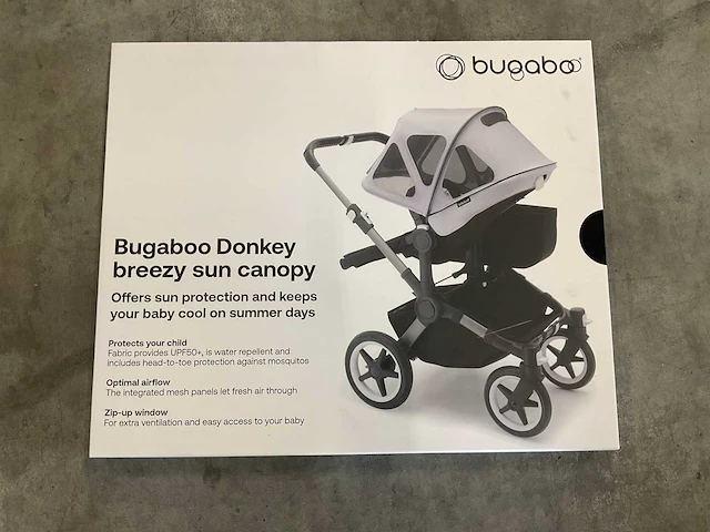 Bugaboo donkey breezy zonnekap midnight black - afbeelding 2 van  3