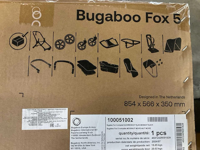 Bugaboo fox 5 kinderwagen met wieg en stoel - afbeelding 2 van  4