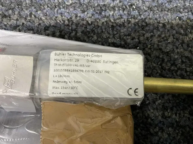 Bühler tf-m-pt100-val-m3/var temperatuur voeler / schakelaar “ ongebruikt” (4x) - afbeelding 2 van  3