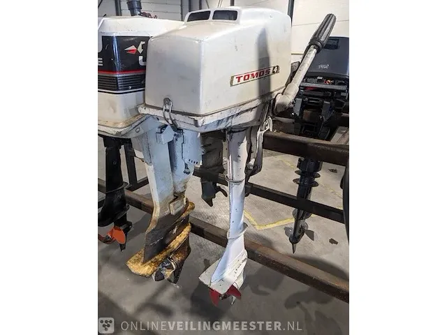 Buitenboord motor tomos, 4 pk 2-takt kortstaart op knuppel - afbeelding 2 van  9