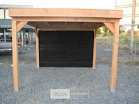 Buitenverblijf overkapping douglas 1200x400cm hoogte 245cm met achterwand - afbeelding 1 van  9