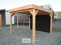 Buitenverblijf overkapping douglas 1200x400cm hoogte 245cm met achterwand - afbeelding 2 van  9