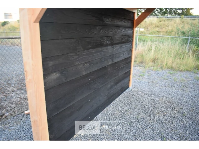 Buitenverblijf overkapping douglas 1200x400cm hoogte 245cm met achterwand - afbeelding 4 van  9