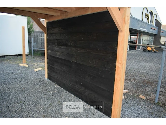 Buitenverblijf overkapping douglas 1200x400cm hoogte 245cm met achterwand - afbeelding 5 van  9