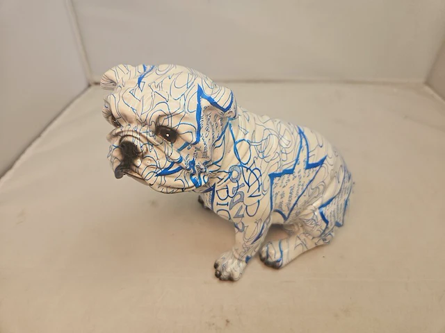 Bulldog sculptuur - japanse graffiti-dog - afbeelding 2 van  7