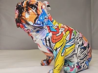 Bulldog sculptuur - neon grafitti dog - afbeelding 3 van  7
