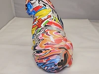 Bulldog sculptuur - neon grafitti dog - afbeelding 6 van  7