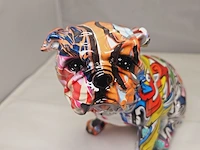Bulldog sculptuur - neon grafitti dog - afbeelding 7 van  7