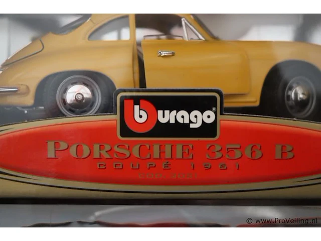 Burago special collection modelauto's - porsche 356 b coupé 1961 & porsche carrera 1993 - afbeelding 2 van  2