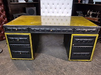 Bureau chesterfield, dunnings, zwart, geel - afbeelding 1 van  12