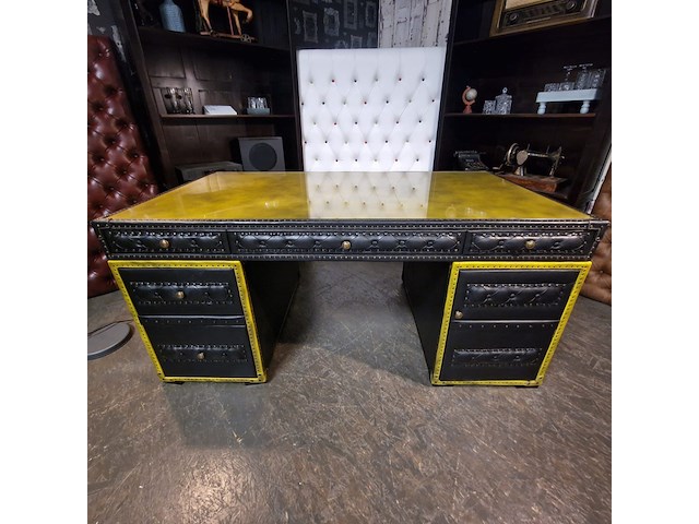 Bureau chesterfield, dunnings, zwart, geel - afbeelding 5 van  12