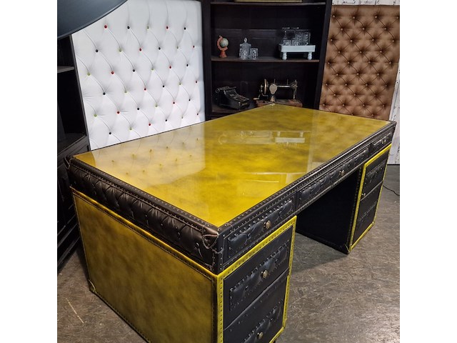 Bureau chesterfield, dunnings, zwart, geel - afbeelding 9 van  12