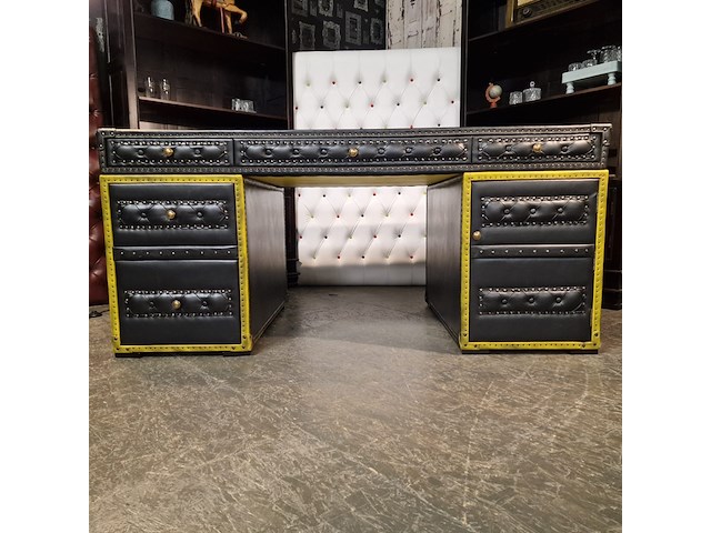 Bureau chesterfield, dunnings, zwart, geel - afbeelding 10 van  12