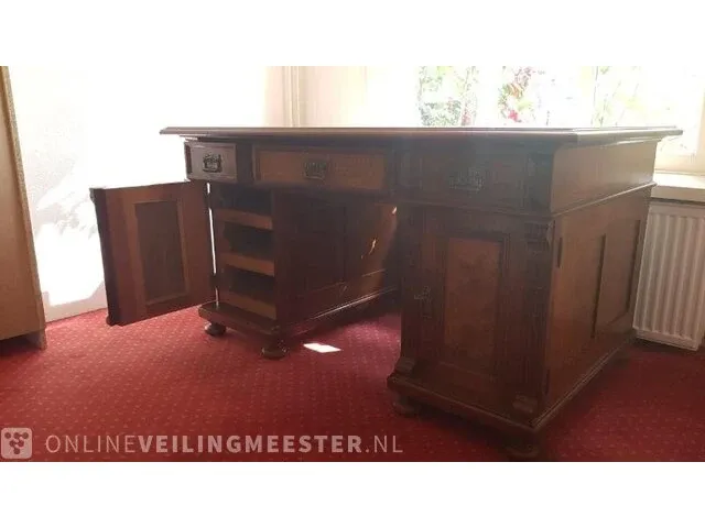 Bureau, damesbureau. schrijfblad leer groen, bouwjaar 19e eeuw - afbeelding 4 van  12
