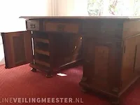 Bureau, damesbureau. schrijfblad leer groen, bouwjaar 19e eeuw - afbeelding 4 van  12