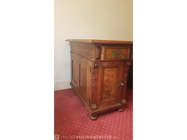 Bureau, damesbureau. schrijfblad leer groen, bouwjaar 19e eeuw - afbeelding 7 van  12