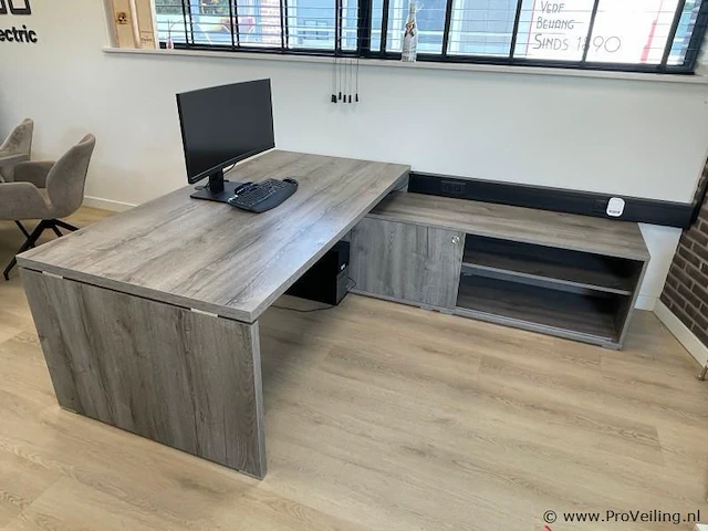 Bureau met kast - 200x100x74 cm - afbeelding 1 van  3