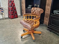 Bureaustoel chesterfield, captain, bruin - afbeelding 4 van  5