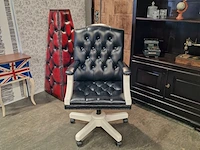 Bureaustoel chesterfield, gainsborough, zwart, wit - afbeelding 2 van  5