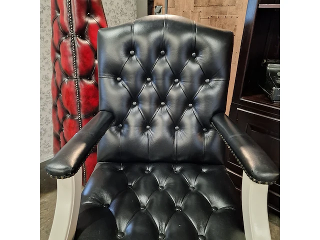 Bureaustoel chesterfield, gainsborough, zwart, wit - afbeelding 5 van  5