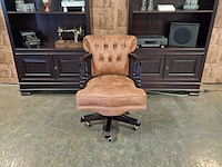 Bureaustoel chesterfield, stoker, cognac - afbeelding 1 van  7