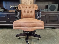 Bureaustoel chesterfield, stoker, cognac - afbeelding 2 van  7