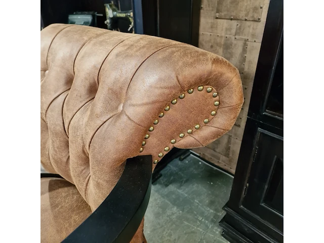 Bureaustoel chesterfield, stoker, cognac - afbeelding 3 van  7